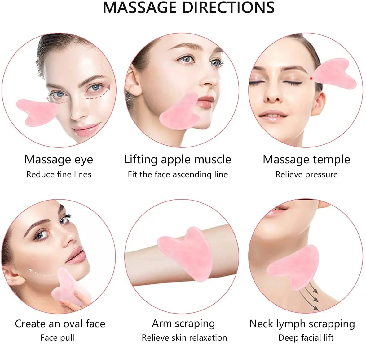 Rose Quartz Gua Sha Stone Set